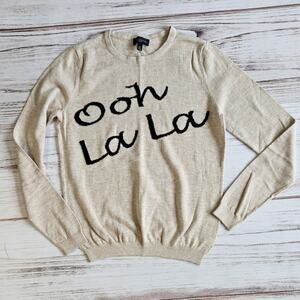 The Limited Factory French Oh La La Paris Oatmeal Graphic Sweater sz XS